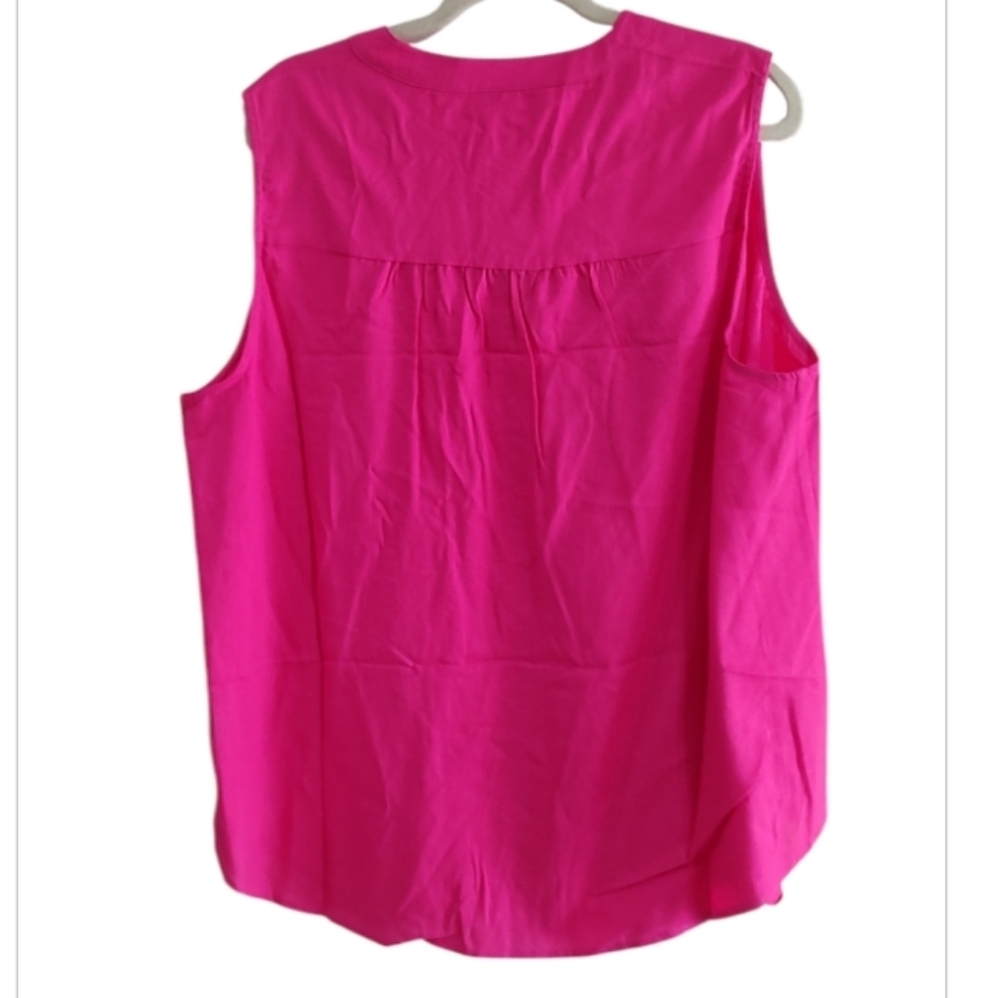 Torrid Harper Linen Pullover Hot Pink Sleeveless Top Size 1X - Picture 2 of 6
